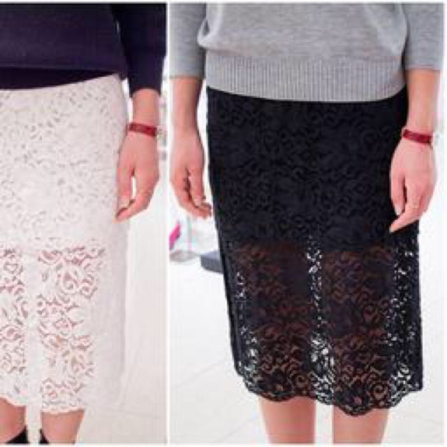 NINE(ナイン)のNINE ラッセルレーススカート レディースのスカート(ひざ丈スカート)の商品写真
