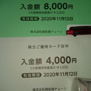 ニシマツヤ(西松屋)の西松屋株主優待カード12,000円分(ショッピング)