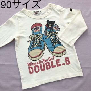 ダブルビー(DOUBLE.B)のダブルB☆スニーカー柄ロンT＋BくんロンT☆2枚セット☆90(Tシャツ/カットソー)