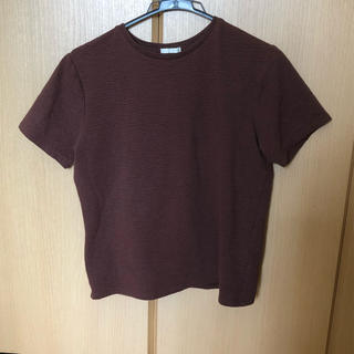 ジーユー(GU)のTシャツ　ワッフル地　茶色　　ブラウン　半袖　XL(Tシャツ/カットソー(半袖/袖なし))