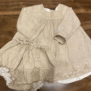 プチバトー(PETIT BATEAU)の美品❤️ブラウス＆ブルマ💫12m✳︎プチバトー(シャツ/カットソー)