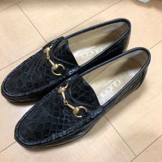 グッチ(Gucci)のGUCCI クロコダイル ビット ローファー 40(ドレス/ビジネス)