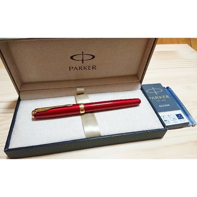 Parker(パーカー)のパーカー 万年筆 ソネットオリジナルレッドGT F K18 インク付き  インテリア/住まい/日用品の文房具(ペン/マーカー)の商品写真