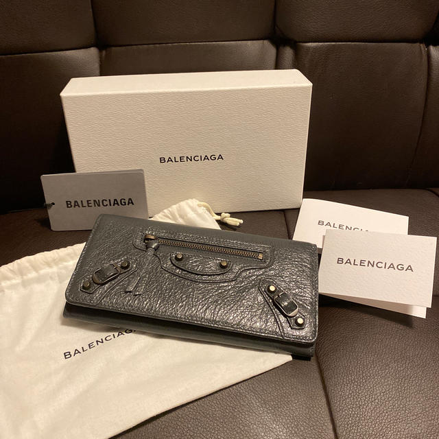 専用　BALENCIAGA バレンシアガ 長財布 ザ・マネー　グレー