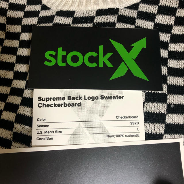 Supreme(シュプリーム)のSupreme Back Logo Sweater Checkerboard L メンズのトップス(ニット/セーター)の商品写真