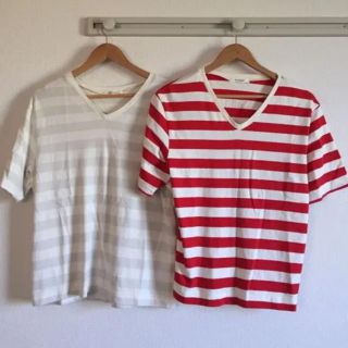 ダブルクローゼット(w closet)のビッグシルエット ボーダーTシャツセット(Tシャツ(半袖/袖なし))