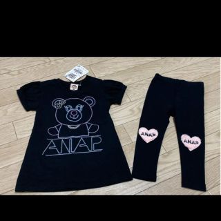 アナップキッズ(ANAP Kids)のANAPkids♡ネオンリップちゃんTシャツワンピ&ロゴレギンス♡セット売り♡(ワンピース)