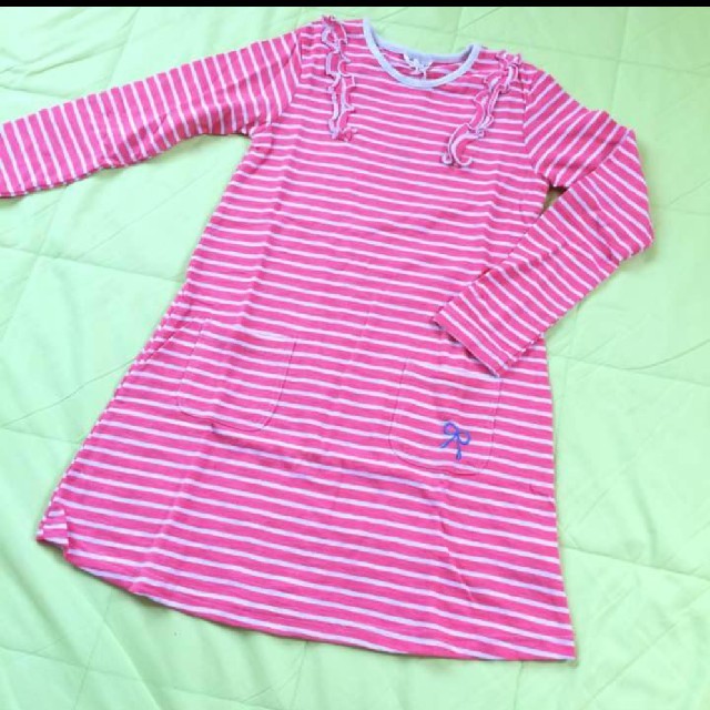 DILASH(ディラッシュ)の新品！DILASHのボーダーワンピ140 キッズ/ベビー/マタニティのキッズ服女の子用(90cm~)(ワンピース)の商品写真