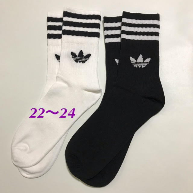 adidas(アディダス)の【22〜24㎝】靴下　白・黒　2足 レディースのレッグウェア(ソックス)の商品写真