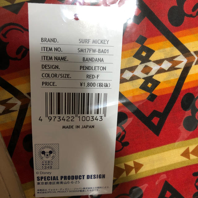 PENDLETON(ペンドルトン)の新品　ペンドルトン　サーフミッキー   バンダナ レディースのファッション小物(バンダナ/スカーフ)の商品写真