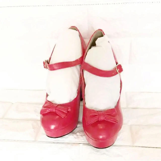リボンヒール 24.5  【新品未使用】 レディースの靴/シューズ(ハイヒール/パンプス)の商品写真