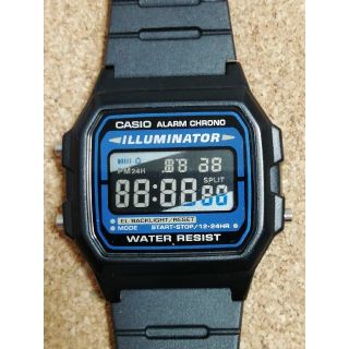 カシオ(CASIO)の【ブラック×ブルー液晶反転】チープカシオ腕時計 F-105W-1A(腕時計(デジタル))