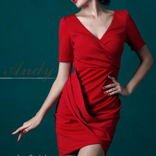 アンディ(Andy)の【リナリナ様専用】新品タグ付きAndy背中開きドレス 赤 GMS-V216(ミニドレス)