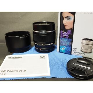 オリンパス(OLYMPUS)のオリンパスM.ZUIKO DIGITAL ED 75mm F1.8超美品！(レンズ(単焦点))