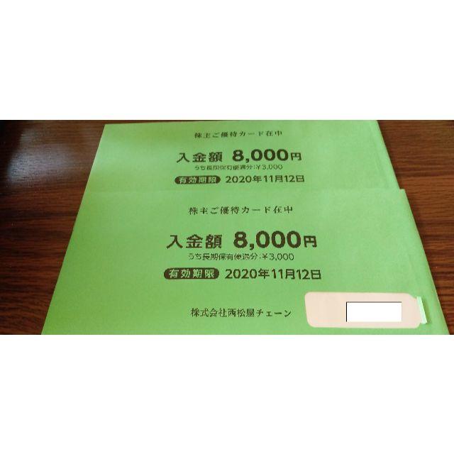 西松屋チェーン 株主優待カード 16,000円分(8,000円×2枚)