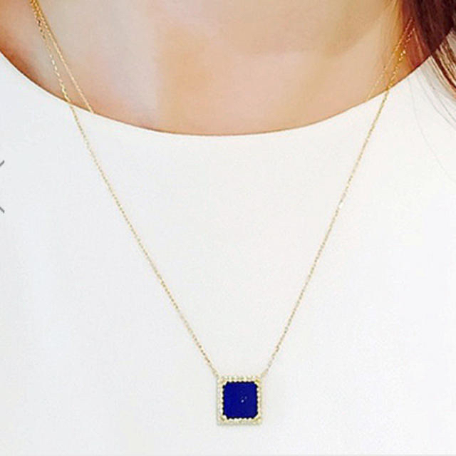 かなりのお値下げ!エナソルーナ☆Square lapis necklace