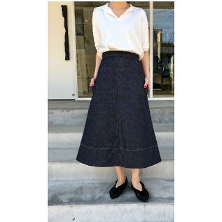 レディースMADISONBLUEマディソンブルー  TRAPAZE DENIM LONG SKIRTトラペーズデニムロングスカート【00(XS)】【LSKA71786】