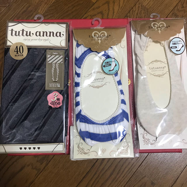 tutuanna(チュチュアンナ)のtutuanna タイツ 浅履きタイプ靴下セット レディースのレッグウェア(タイツ/ストッキング)の商品写真