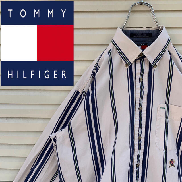 TOMMY HILFIGER(トミーヒルフィガー)のトミーヒルフィガー マルチストライプ ボタンシャツ 90s ゆるだぼ かわいい メンズのトップス(シャツ)の商品写真