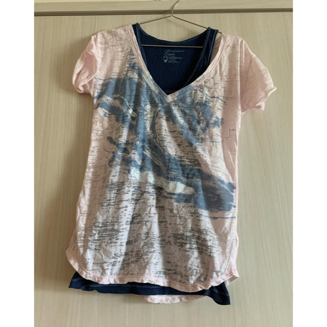 American Eagle(アメリカンイーグル)のTシャツ　アメリカンイーグル　Sサイズ　タンクトップセット レディースのトップス(Tシャツ(半袖/袖なし))の商品写真