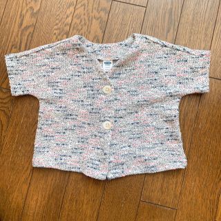 オールドネイビー(Old Navy)の(お値下しました)old navy 半袖 ツイード カーディガン 3-6m(カーディガン/ボレロ)