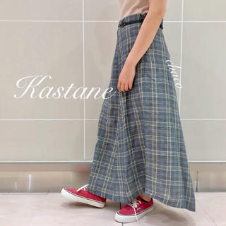 カスタネ(Kastane)の新品¥7020【Kastane】チェックアシメスカート ロングスカート(ロングスカート)