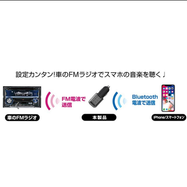 Kashimura(カシムラ)のカシムラ Bluetooth FMトランスミッター KD-204 ブラック 自動車/バイクの自動車(カーオーディオ)の商品写真