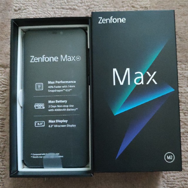 値下げ 未使用品 Zenfone Max M2 ブラック 国内版SIMフリー OFF www ...