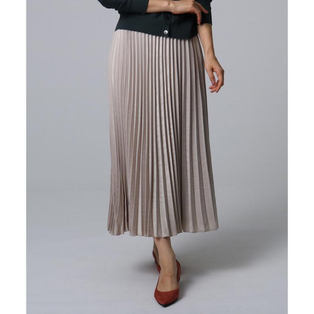 UNTITLED(アンタイトル)の【洗える】スウェード調サテン素材プリーツスカート レディースのスカート(ロングスカート)の商品写真