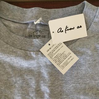 アズノウアズ(AS KNOW AS)の新品　ポケ付　ビッグTシャツ　グレー　アズノウアズ(Tシャツ(半袖/袖なし))