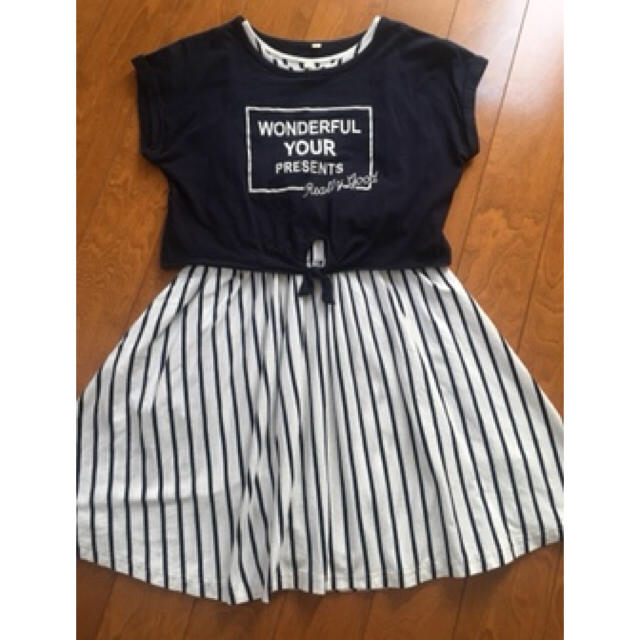 AEON(イオン)のワンピース　& Tシャツ　セット　150 キッズ/ベビー/マタニティのキッズ服女の子用(90cm~)(ワンピース)の商品写真