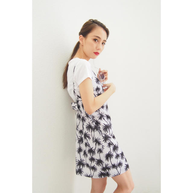 EMODA STRIPE LEAF ミニワンピース ヤシの木柄 ボタニカル柄 - ミニ