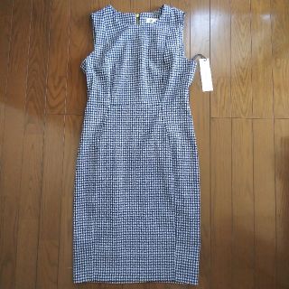 カルバンクライン(Calvin Klein)の新品 タグ付 カルバンクライン  ネイビー ワンピ  13号 15号  (ひざ丈ワンピース)