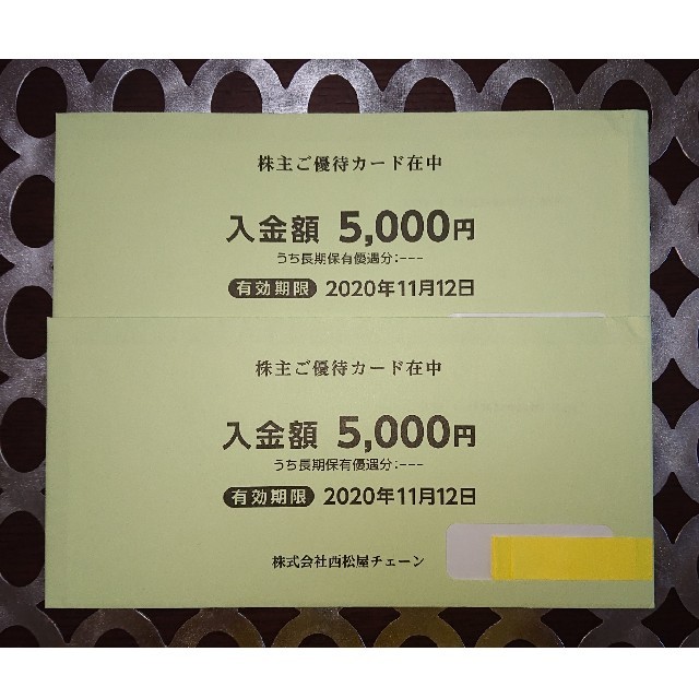 チケット西松屋 株主ご優待カード　10000円分