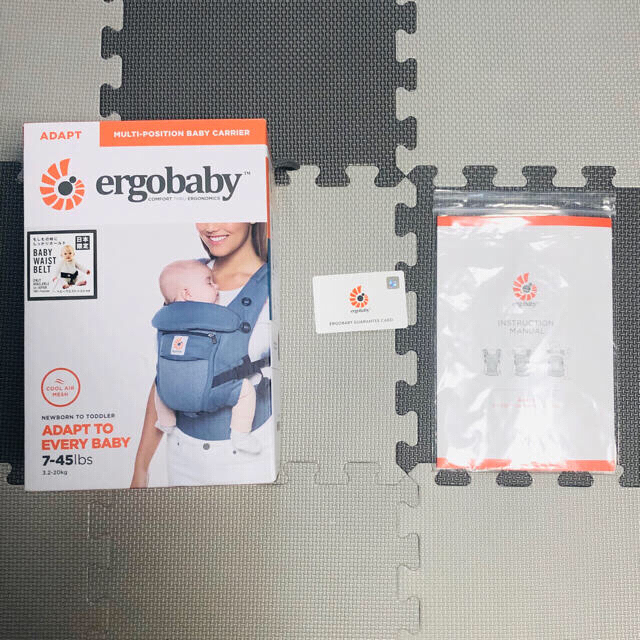 Ergobaby(エルゴベビー)の再値下★美品★エルゴ アダプト クールエア（冬・収納・よだれ・ヘッドカバー他付） キッズ/ベビー/マタニティの外出/移動用品(抱っこひも/おんぶひも)の商品写真