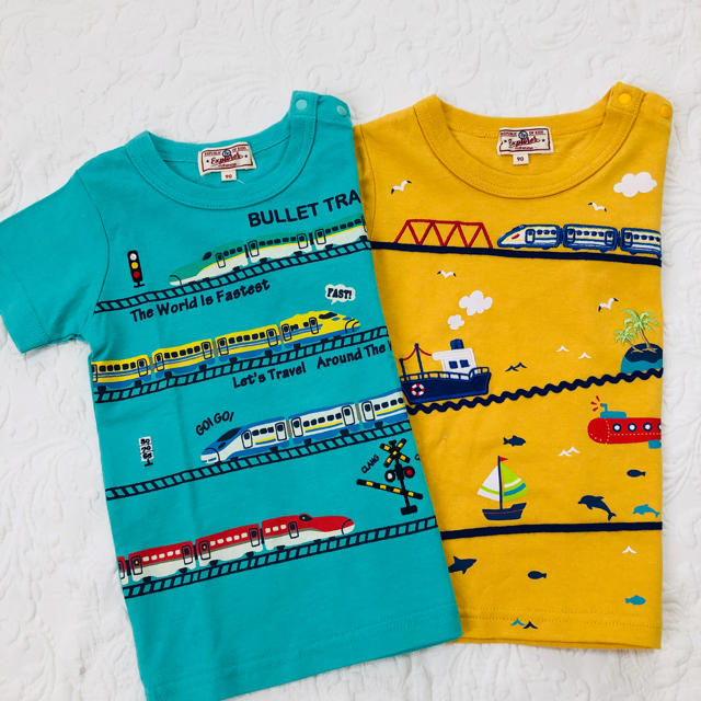 motherways(マザウェイズ)の☆マザウェイズ☆男の子 Tシャツ☆90 電車 ミキハウス キッズ/ベビー/マタニティのキッズ服男の子用(90cm~)(Tシャツ/カットソー)の商品写真