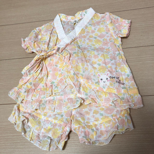 coeur a coeur(クーラクール)の甚平　90 キッズ/ベビー/マタニティのキッズ服女の子用(90cm~)(甚平/浴衣)の商品写真