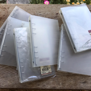 ムジルシリョウヒン(MUJI (無印良品))の無印良品　システムバインダー(バイブル６穴サイズ)7冊と専用パンチ(ファイル/バインダー)