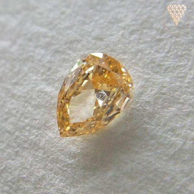 0.103 ct F.Int. Orange Yellow 天然 ダイヤモンド レディースのアクセサリー(リング(指輪))の商品写真