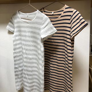 ムジルシリョウヒン(MUJI (無印良品))の【無印良品】キッズ　Ａライン　Tシャツ　ワンピース　150㎝(Tシャツ/カットソー)