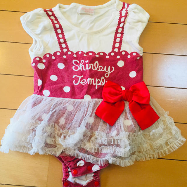 Shirley Temple(シャーリーテンプル)のshirley templeのチュール付半袖ロンパース キッズ/ベビー/マタニティのベビー服(~85cm)(ロンパース)の商品写真