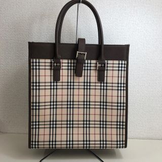 バーバリー(BURBERRY)のバーバリー トートバッグ チェック柄 コゲ茶(トートバッグ)