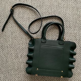 ザラ(ZARA)のZARA フリルバッグ グリーン(ショルダーバッグ)