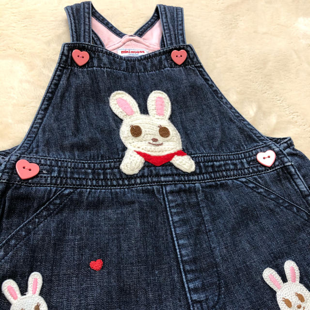 mikihouse(ミキハウス)のうさこオーバーオール キッズ/ベビー/マタニティのキッズ服女の子用(90cm~)(その他)の商品写真