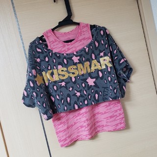キスマーク(kissmark)の美品 KISSMARK 子供 女の子 Tシャツタンクトップセット130cm(Tシャツ/カットソー)