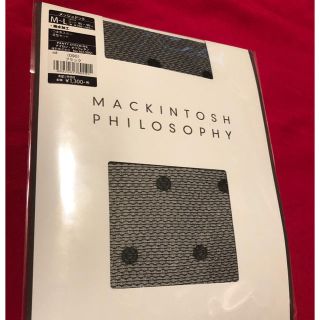 マッキントッシュフィロソフィー(MACKINTOSH PHILOSOPHY)のブラックストッキング　メッシュドット　M〜L 未使用(タイツ/ストッキング)