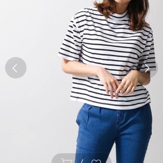 ウィゴー(WEGO)のボーダーTシャツ　五分袖(Tシャツ(半袖/袖なし))