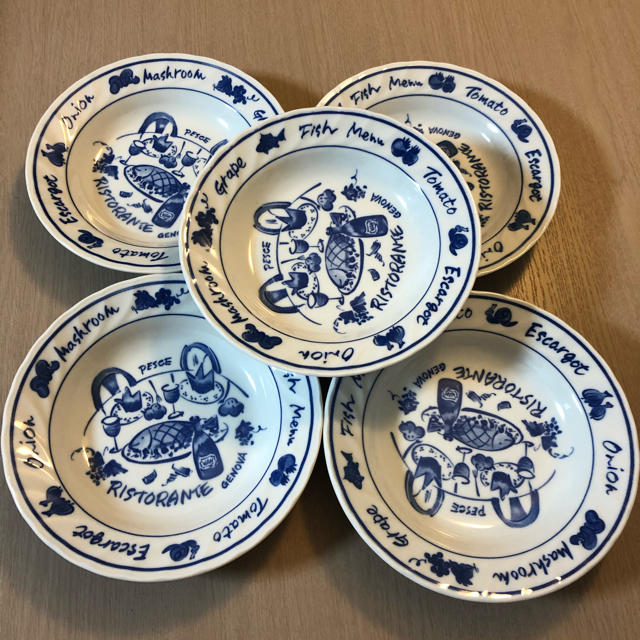 RISTORANTEお皿 手描き大皿 5枚の通販 by のびのび|ラクマ