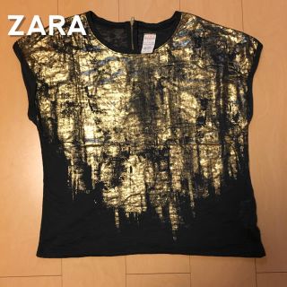 ザラ(ZARA)の【ZARA】ゴールド Tシャツ サイズM(Tシャツ(半袖/袖なし))