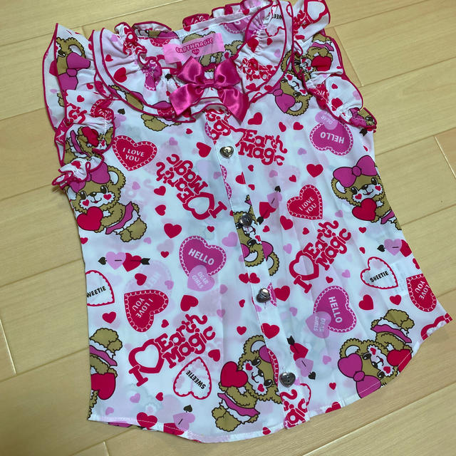 EARTHMAGIC(アースマジック)のアース♡ハートキャッチ110 キッズ/ベビー/マタニティのキッズ服女の子用(90cm~)(ブラウス)の商品写真